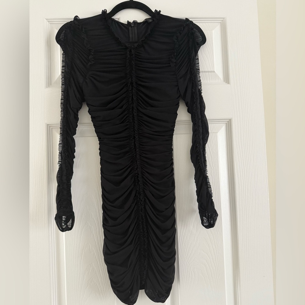 NBD Las Olas Long Sleeve Mini Dress in Black